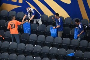 Japan fans use blue bags to uphold a cleansing World Cup tradition after draw
                
                    June 15, 2026